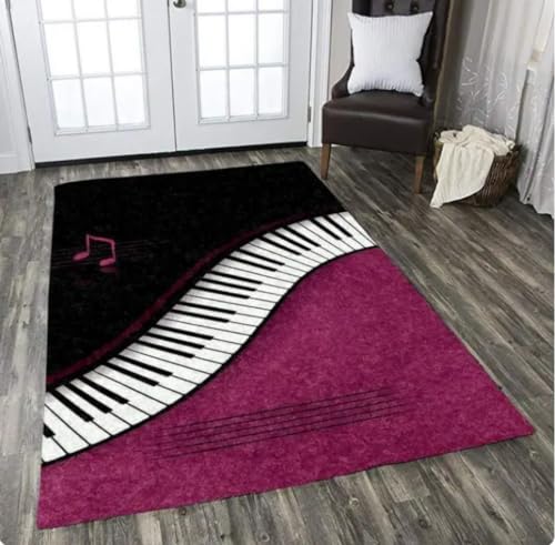 KIESEY Klaviermusik-Kunstdruck-Teppich für Zuhause, Wohnzimmer, Schlafzimmer, Sofa, Bodendekoration, große rutschfeste Matte 180x280cm von KIESEY