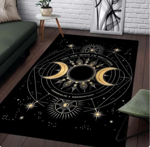 KIESEY Satan Moon Teppich für Wohnzimmer, Dekor, Sofa, Tisch, Teppiche, rutschfeste Bodenmatte, Badezimmer-Fußmatte 60x90cm von KIESEY