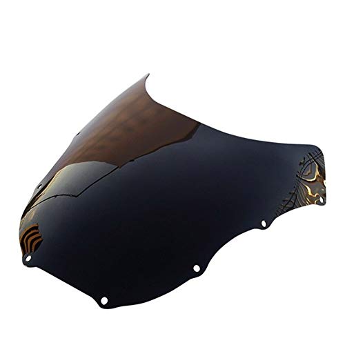 KIESEY Windschutzscheibe Windschutzscheibe Verkleidung Motorradzubehör/Passend for Kawasaki ZXR400 ZXR 400 Doppellampe 1989 1990 89 90 Scheiben Windabweiser (Color : Noir) von KIESEY
