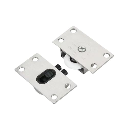 1/4 Satz Kleiderschranktürrolle Schiebetür Auf- und Ab-Schiene Nockengleitschiene Hängerad Kleiderschrank Schrank Edelstahl(1 set) von KIFSDLF