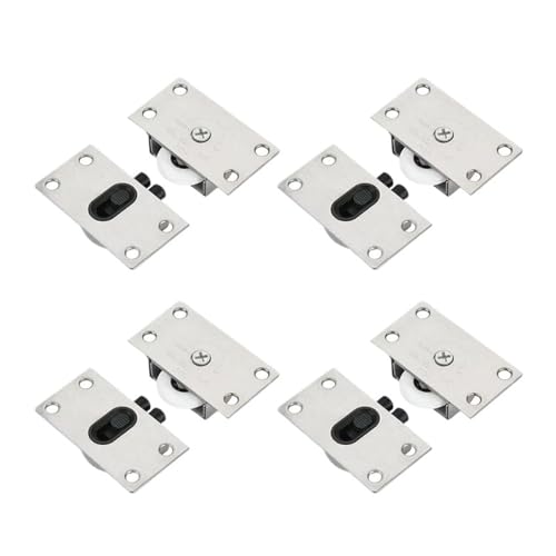 1/4 Satz Kleiderschranktürrolle Schiebetür Auf- und Ab-Schiene Nockengleitschiene Hängerad Kleiderschrank Schrank Edelstahl(4 set) von KIFSDLF