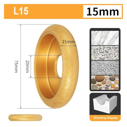 1 Stück 3 Zoll gelötete Diamant-Schleifscheibe for Granit, Marmor, Keramikkanten, Schleifscheibe, Winkelschleifer(15mm Roman Column) von KIFSDLF