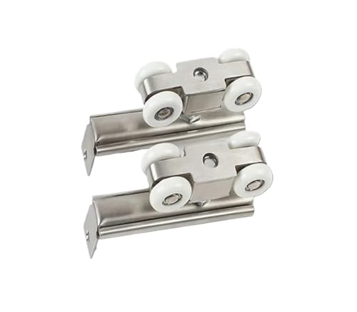 2 Stück 304 Edelstahl Hardware Schiebetür Riemenscheibe Hängerolle Hochbelastbare Laufrolle Zubehör(4wheels) von KIFSDLF