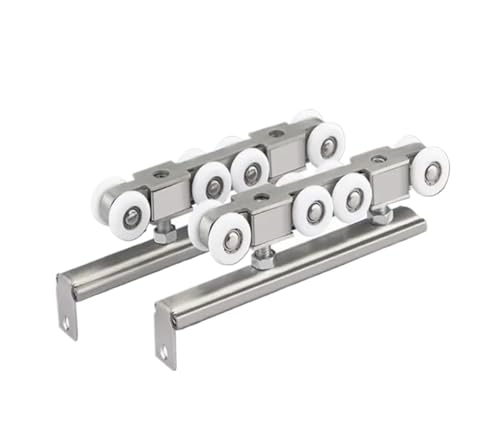 2 Stück 304 Edelstahl Hardware Schiebetür Riemenscheibe Hängerolle Hochbelastbare Laufrolle Zubehör(8wheels) von KIFSDLF