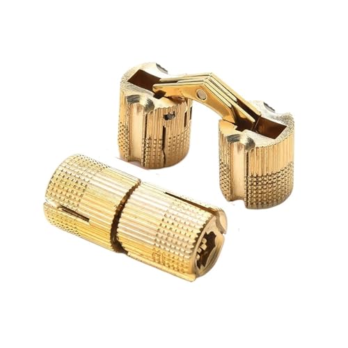2 Stück Messing-Möbelscharniere, 8–12 mm, verstecktes Schrank-Kupfer-Türscharnier, verdecktes Fassscharnier, Box-Hardware(8mm) von KIFSDLF