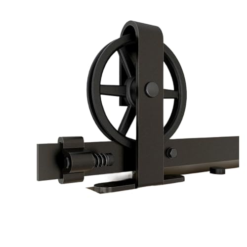 2 Stück schwarzes Schiebetürrollen-Aufhänger-Set aus Holz mit Zubehör (ohne Schiene/ohne Türen), kann individuell angepasst werden von KIFSDLF