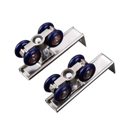 2 teile/satz Schiebetür Roller Hardware Schiebetüren Pulley 4 Räder Hause Zimmer Holz Tür Hängen Schiene Track von KIFSDLF