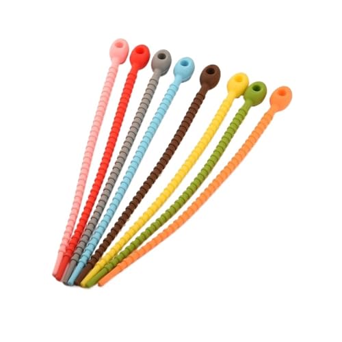 20 Stück selbstsichernde, multifunktionale Silikonbinder, Kabel-Headset, Datenleitung, Drahtbinder, sicher, wiederverwendbar 20 Stück selbstsichernde, multifunktionale Silikonbinder, Kabel-Headset, Datenleitung, Drahtbinder, sicher, wiederverwendbar von KIFSDLF