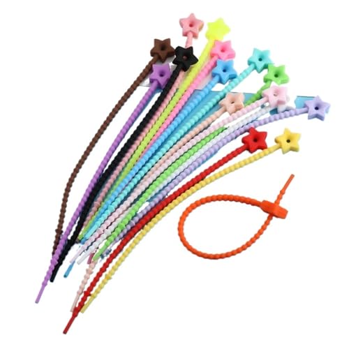 20Pcs Silikon Kabel Veranstalter Krawatte Reusable Multi-Zweck Home Office Power Linie Management Kabel Wickler(Color5) von KIFSDLF