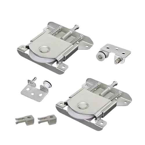 2a Paar einfach zu montierende Schrank-Schiebetür-Radrollen, stilvoll, verstellbar, robust(4pcs) von KIFSDLF
