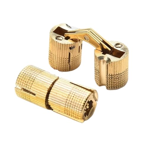 2pc Kupfer Messing Barrel Scharnier Versteckte Schrank Zylindrische Versteckte Unsichtbare Messing Tür Scharnier Installation Möbel Hardware(14mm) von KIFSDLF