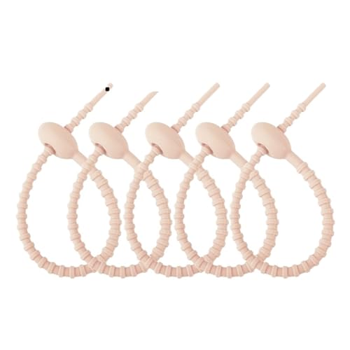 30 stücke Silikon Reusable Kabel Draht Organizer Wickler Lagerung Inhaber Tasche Krawatten Kabel Tasche Clip(Beige,150mm) von KIFSDLF
