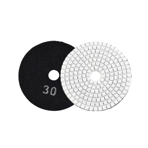 4 Zoll 30–10000er-Diamant-Polierpads, Nass/Trocken, for Granit, Stein, Beton, Marmor, Schleifscheiben, 100 mm, mit Klettverschluss(30grit) von KIFSDLF