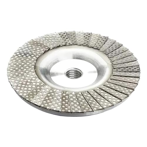 Diamant-Fächerscheibe, 4 Zoll, 100 mm, M14 oder 5/8-11 Gewinde, Metalladapter, galvanisierte Diamant-Schleifscheibe, Fächerscheibe, Schleifwerkzeug(200,1PCS_M14) von KIFSDLF