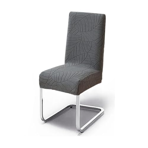 KIFSDLF 1/2/4/6 Stück Blatt-Jacquard-Stuhlbezug, massiver Stuhlsitzbezug, Spandex-Stuhlschutz, for Küche, Esszimmer, Zuhause, Restaurant(A1 Darkgrey,1pcs Chair Cover) von KIFSDLF