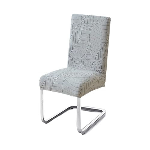 KIFSDLF 1/2/4/6 Stück Blatt-Jacquard-Stuhlbezug, massiver Stuhlsitzbezug, Spandex-Stuhlschutz, for Küche, Esszimmer, Zuhause, Restaurant(A2 LightGrey,4pcs Chair Cover) von KIFSDLF