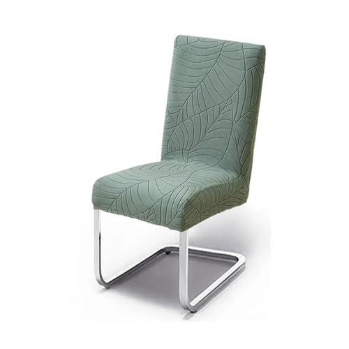 KIFSDLF 1/2/4/6 Stück Blatt-Jacquard-Stuhlbezug, massiver Stuhlsitzbezug, Spandex-Stuhlschutz, for Küche, Esszimmer, Zuhause, Restaurant(A3 BeanGreen,2pcs Chair Cover) von KIFSDLF