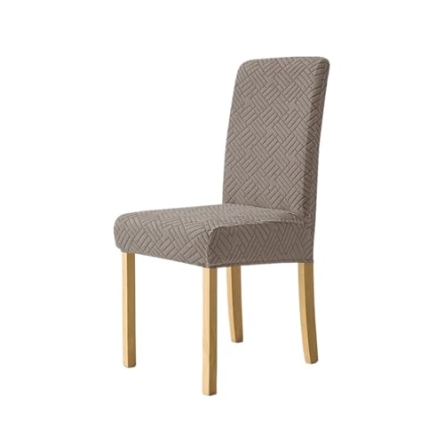 KIFSDLF 1/2/4/6 stücke Jacquard Esszimmerstuhl Abdeckung Solide Stretch Küche Stuhl Sitz Schonbezug Spandex Protector Hochzeit Party(A2 Khaki,2pcs) von KIFSDLF