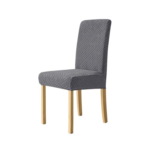 KIFSDLF 1/2/4/6 stücke Jacquard Esszimmerstuhl Abdeckung Solide Stretch Küche Stuhl Sitz Schonbezug Spandex Protector Hochzeit Party(B5 Dark Grey,1pc) von KIFSDLF