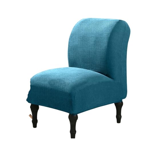 KIFSDLF 1 Stück Armlehnenloser Stuhlbezug mit einfarbigem Akzent, Spandex, for Einzelsofas, Stretch, elastischer Couchschutzbezug(Blue) von KIFSDLF