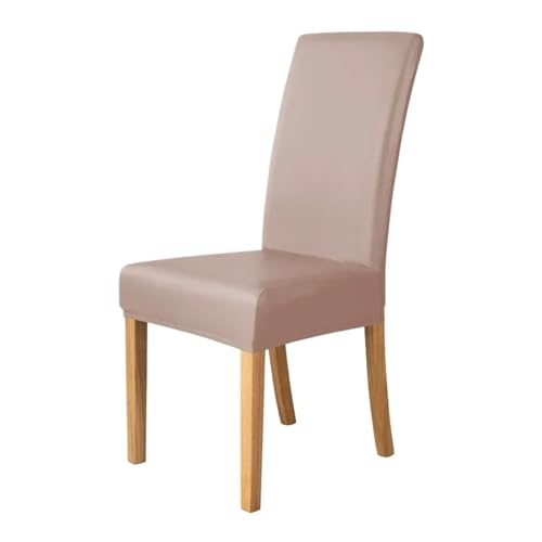 KIFSDLF 1 Stück Esszimmerstuhlbezüge aus Pu-Leder, wasserdicht, ölbeständig, Stretch, einfarbig, Sitzbezug for Küche und Zuhause(Khaki) von KIFSDLF