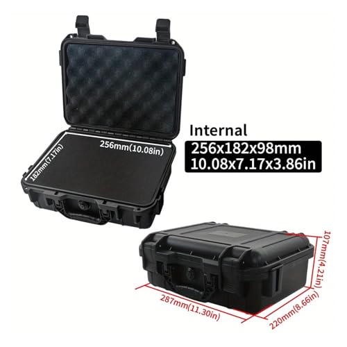 KIFSDLF 1 wasserdichte, harte Handwerkzeugtasche mit vorgeschnittener Aufbewahrungsbox aus Schaumstoff, schlagfestes Fahrgestell for unbemanntes Fahren(287x220x107mm) von KIFSDLF
