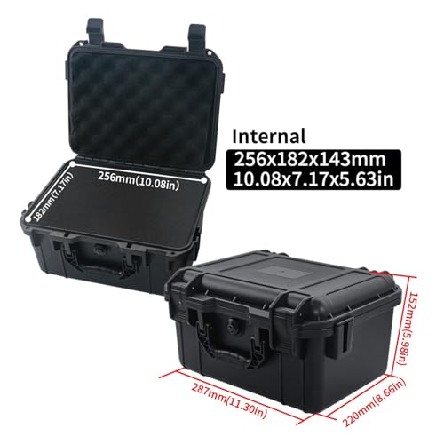 KIFSDLF 1 wasserdichte, harte Handwerkzeugtasche mit vorgeschnittener Aufbewahrungsbox aus Schaumstoff, schlagfestes Fahrgestell for unbemanntes Fahren(287x220x152mm) von KIFSDLF