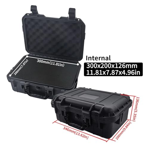 KIFSDLF 1 wasserdichte, harte Handwerkzeugtasche mit vorgeschnittener Aufbewahrungsbox aus Schaumstoff, schlagfestes Fahrgestell for unbemanntes Fahren(346x250x136mm) von KIFSDLF