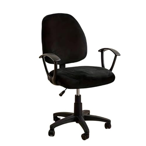 KIFSDLF 1Set Einfarbiger Samt-Bürostuhlbezug, weiche Bezüge for Computerstühle, drehbarer Sesselbezug, Sitzbezüge, Schutzdekor(A4 Black) von KIFSDLF