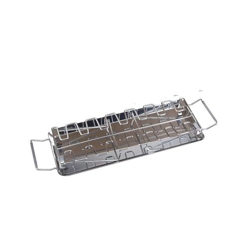 KIFSDLF Antihaftbeschichteter BBQ-Rippchenständer, Barbecue-Steak-Racks, Edelstahl, Hähnchen-Rindfleisch-Rippchen-Grill, schwarz, for Gas-Smoker, BBQ-Werkzeuge, BBQ(Grill Stand with pan) von KIFSDLF