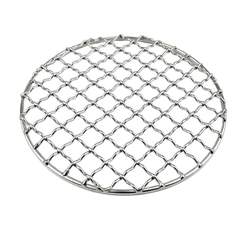 KIFSDLF BBQ-Grillkörbe, antihaftbeschichteter, Faltbarer Grillkorb aus Edelstahl, Grillkorb for Fisch, Gemüse, Steak, Garnelen und Koteletts(Round BBQ Net) von KIFSDLF