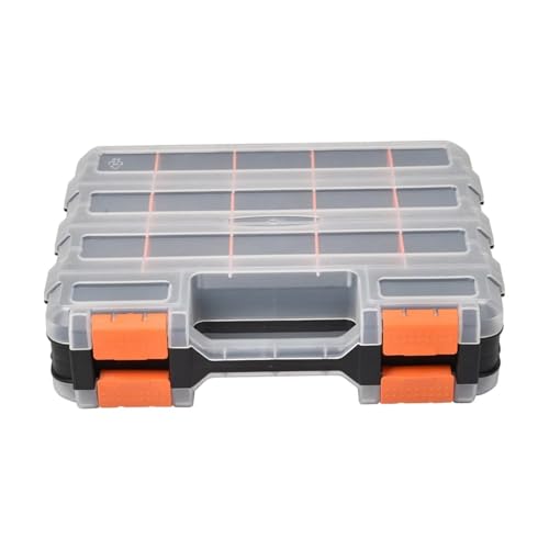 KIFSDLF Doppelseitiger Werkzeugkasten-Organizer, Kunststoff-Aufbewahrungskoffer for Kleinteile, Werkzeug-Aufbewahrungsbox, tragbarer Werkzeugkasten for Schrauben, Muttern(Double sided) von KIFSDLF