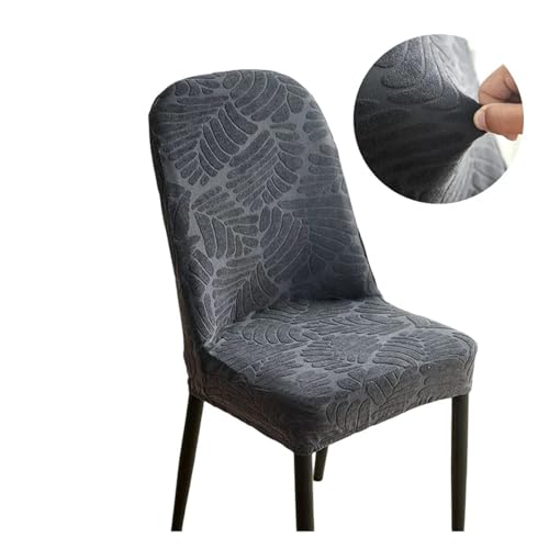 KIFSDLF Einfarbiger Stuhlbezug mit Schale, Jacquard-Stretch, for Esszimmerstühle, Moderne Stühle, universeller Stuhlschutz ohne Armlehnen for die Küche zu Hause(Dark Grey) von KIFSDLF