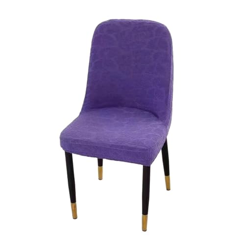 KIFSDLF Einfarbiger Stuhlbezug mit Schale, Jacquard-Stretch, for Esszimmerstühle, Moderne Stühle, universeller Stuhlschutz ohne Armlehnen for die Küche zu Hause(Purple) von KIFSDLF