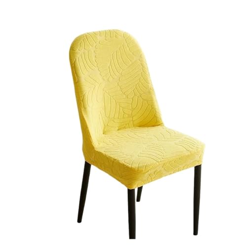 KIFSDLF Einfarbiger Stuhlbezug mit Schale, Jacquard-Stretch, for Esszimmerstühle, Moderne Stühle, universeller Stuhlschutz ohne Armlehnen for die Küche zu Hause(Yellow) von KIFSDLF