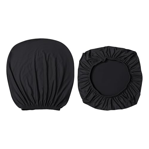 KIFSDLF Elastische Stretch-Stuhlbezüge for Computersessel, einfarbig, Stuhlschutz (Sitzbezug + Rückenlehnenbezug), waschbar(Black) von KIFSDLF