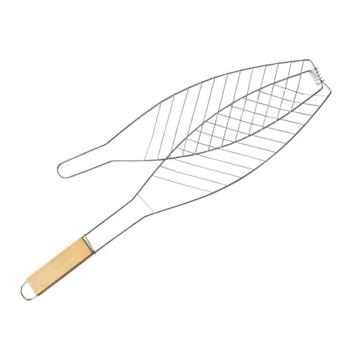 KIFSDLF Fisch-Grillkorb, flexibel, antihaftbeschichtet, Fisch-Grillnetz-Clip mit Klappgriff, Camping-Grillwerkzeug, tragbares Burger-Netz von KIFSDLF