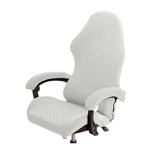 KIFSDLF Gaming-Stuhlbezug, verdickt, einfarbig, elastischer Reißverschluss, Sessel-Schonbezüge, verschleißfest, Computer-Sitzstuhlbezug(Silver Grey) von KIFSDLF