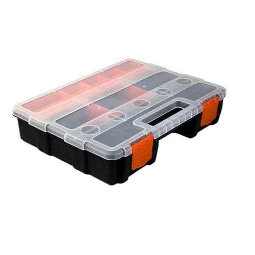 KIFSDLF Tragbare Teilebox, Hardware-Aufbewahrungsbox, Kunststoffkoffer, Multi-Grid-Kombinations-Schrauben-Aufbewahrungsbox, Garagen-Reparatur-Werkzeugkasten(Color 01) von KIFSDLF