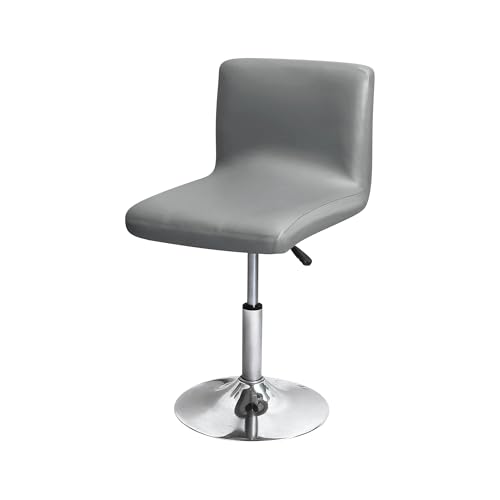 KIFSDLF Wasserdichter Stuhlbezug for Barhocker aus PU-Leder, einfarbig, Stuhlhussen mit kurzer Rückenlehne, kleine Größe, for Zuhause, Bankett, Hotel(Grey) von KIFSDLF