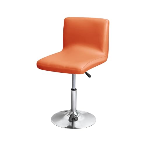 KIFSDLF Wasserdichter Stuhlbezug for Barhocker aus PU-Leder, einfarbig, Stuhlhussen mit kurzer Rückenlehne, kleine Größe, for Zuhause, Bankett, Hotel(Orange) von KIFSDLF