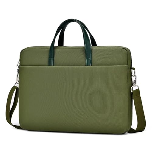 Laptop Tasche 13,3 14 15,6 17 Zoll Notebook Schulter Handtasche wasserdichte Aktentasche(Green,for 15-16 inch) von KIFSDLF