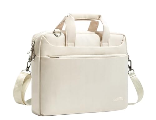 Laptop Umhängetasche 13,3 14 15,6 Zoll Notebook Messenger Handtaschen wasserdichte Tasche Computer Handtasche Aktentasche(Beige,13 13.3 inch) von KIFSDLF