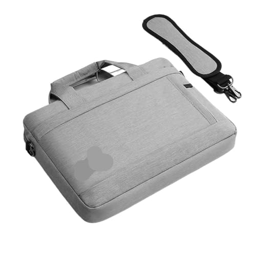 Laptoptasche Hülle Schultertasche for M1 M2 14 15 .6 17 Zoll MacBook Air Pro 13.3 Huawei Asus Dell Notebook Aktentaschen(Model 1-Light Grey,15-15.6inch) von KIFSDLF