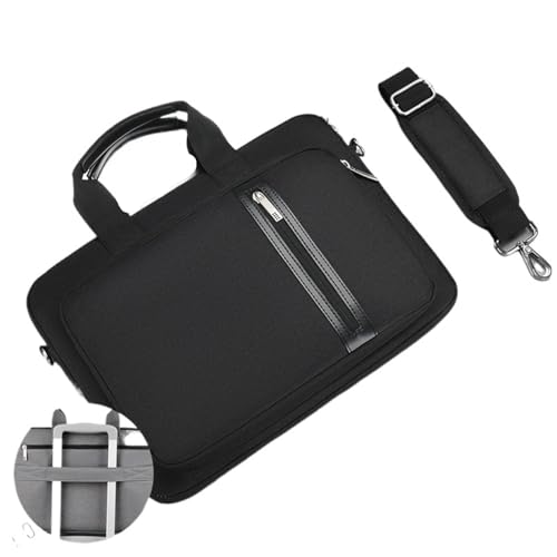 Laptoptasche Laptop-Hülle for MacBook Hülle wasserdichte Notebooktasche Computer Handtasche Aktentasche Tasche(Black,13.3-14in) von KIFSDLF