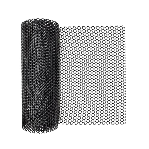 Maschendrahtzaun aus Kunststoff, Hühnerdrahtgeflecht, 300 x 40 cm, Geflügelnetz for Geflügel, Hunde, Kaninchen, Schlangen, Barriere und Gartenarbeit(Black) von KIFSDLF