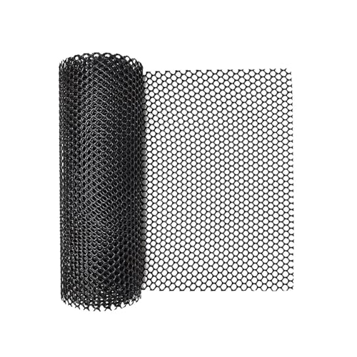 Maschendrahtzaun aus Kunststoff, vielseitige 300 x 40 cm Zaun- und Netzlösung, sechseckiger Zaun for die Gartenarbeit(Black) von KIFSDLF