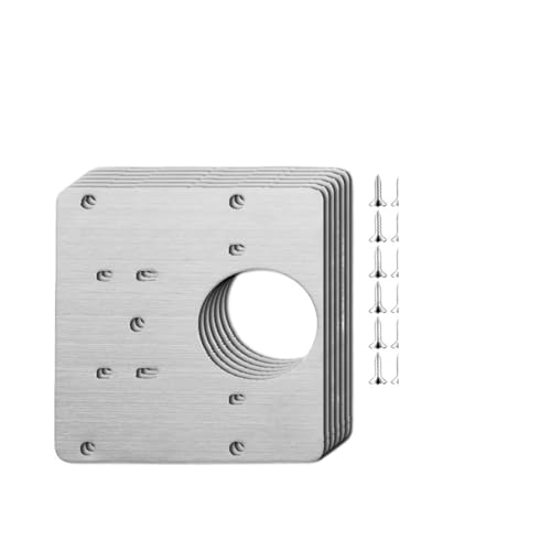 Scharnier-Reparaturplatten-Kits aus Edelstahl, Montageplatte for Schranktürscharniere mit Schrauben, Schrankmöbel-Befestigungshalterung, Hardware(6pcs) von KIFSDLF