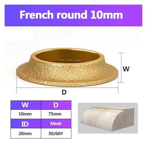 Steinschleifscheibe Rand Marmor Granit Fliesen Trimmen Schleifscheibe gelötete Diamant Winkelschleifer(10mm) von KIFSDLF