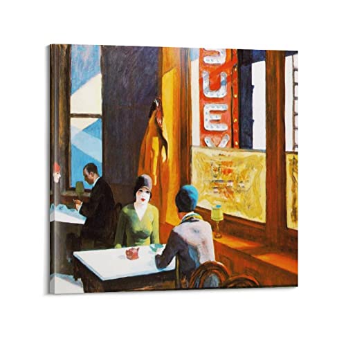 KIHENE Edward Hopper Painter's Artwork – (Chop Suey) Druckposter Kunstdruck Wand Foto Farbe Hängendes Bild Familie Schlafzimmer Dekor Geschenk 60 x 60 cm von KIHENE